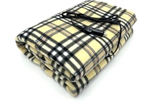 BJPEY Electric Heated Car Blanket, 12V Heated Blanket with Overheat Protection, Universal Fit for Car, Truck, SUV, and Motorhome (Beige)