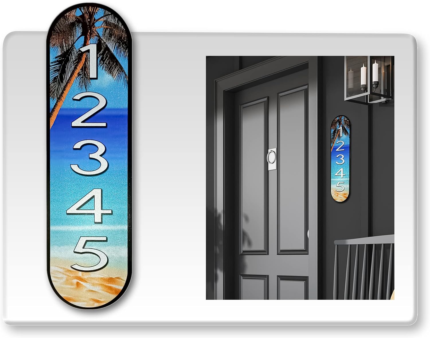 Plaques & Wall Art - Reflective House Number Sign, 18'' x 5