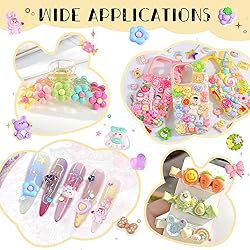 100Pcs Colorful Slime Charms Assorted Cute Decoden