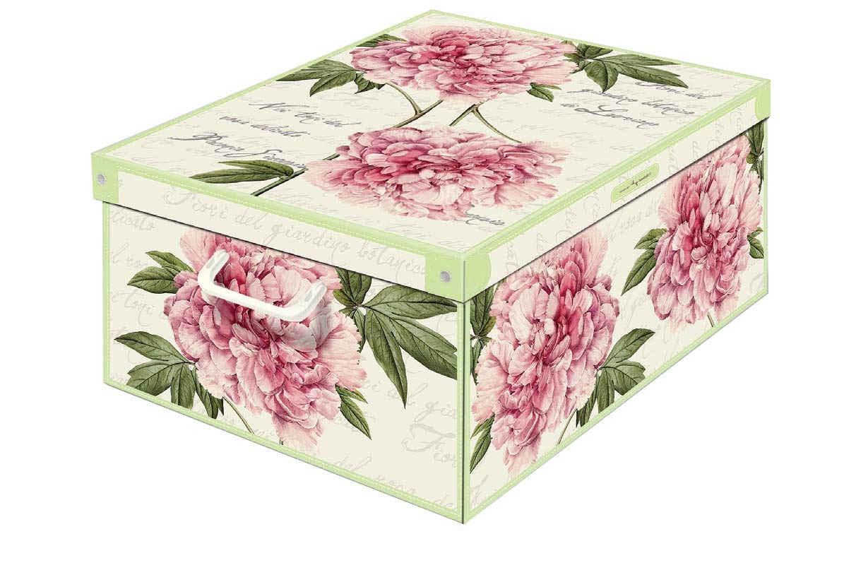 Lavatelli Collection Peonie, Decorative, Cardboard lids and Handles, Clothes, Toy Baskets, Storage, Blanket Box, Large, Peonies