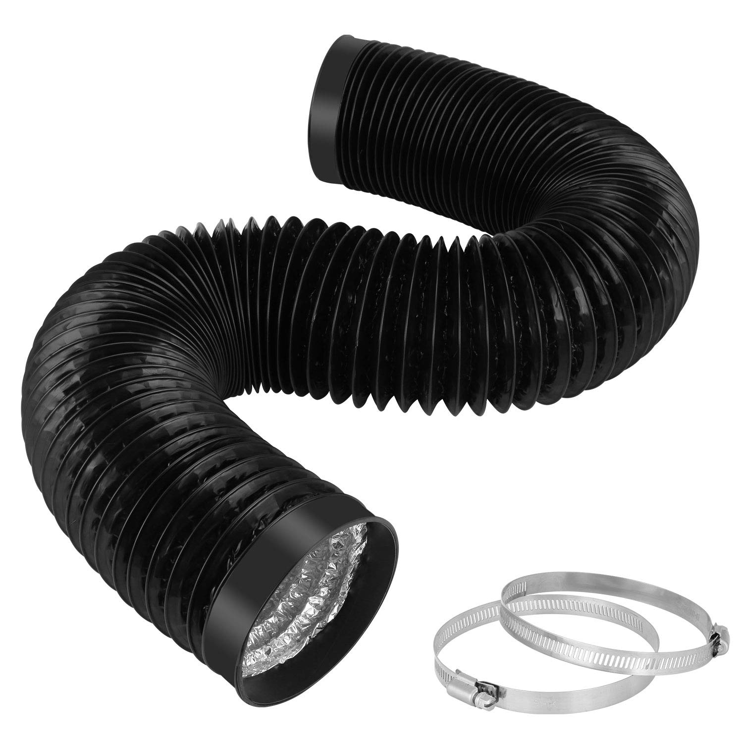 Buy iPower 4 Inch 8 Feet Flexible PVC Aluminum Ducting Dryer Vent Hose