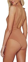 ToBeInStyle Women's Shoulder Tie Cheeky One Piece