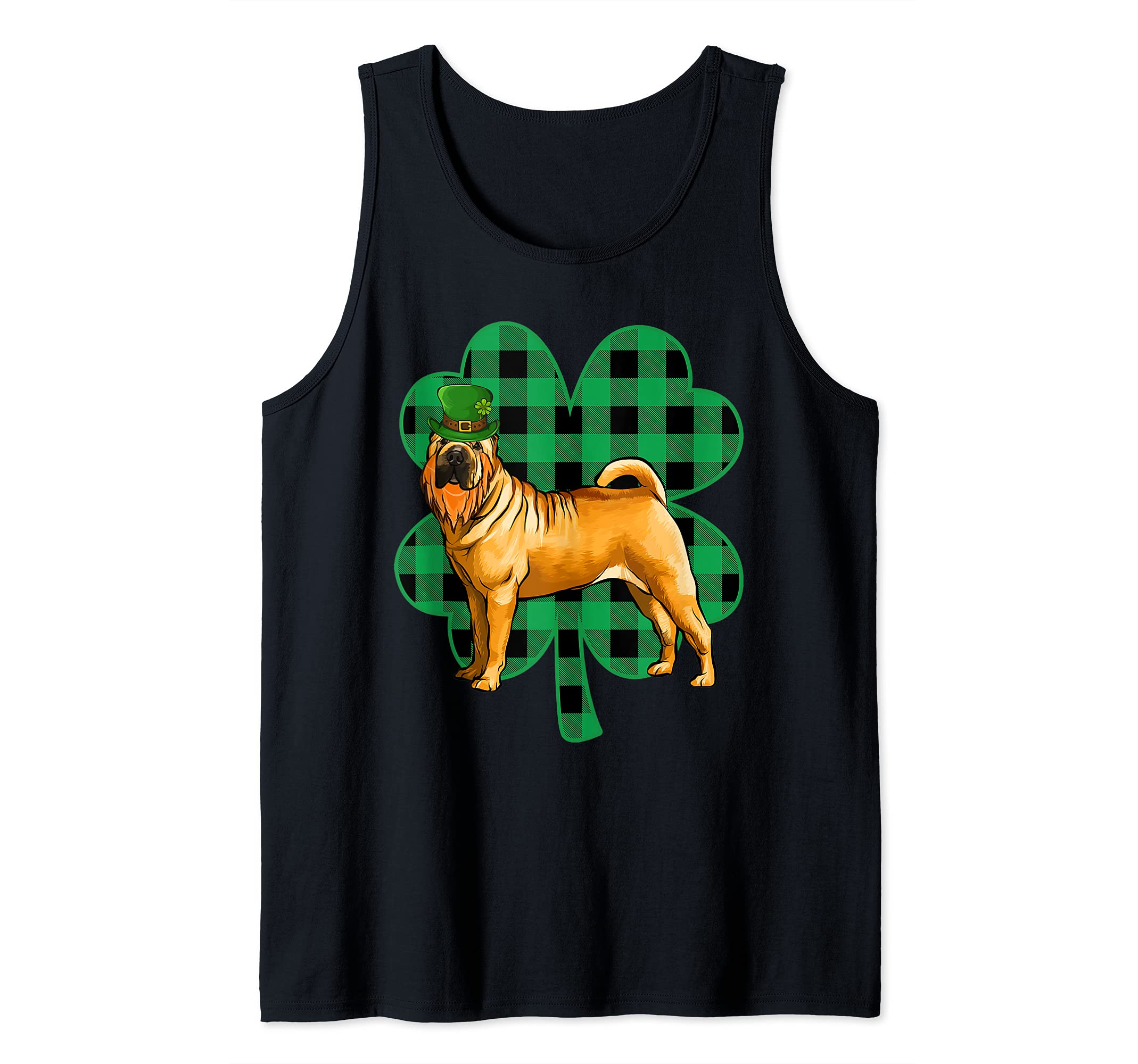 Chinese Shar-Pei Leprechaun St Patricks Day Lucky Clover Tank Top