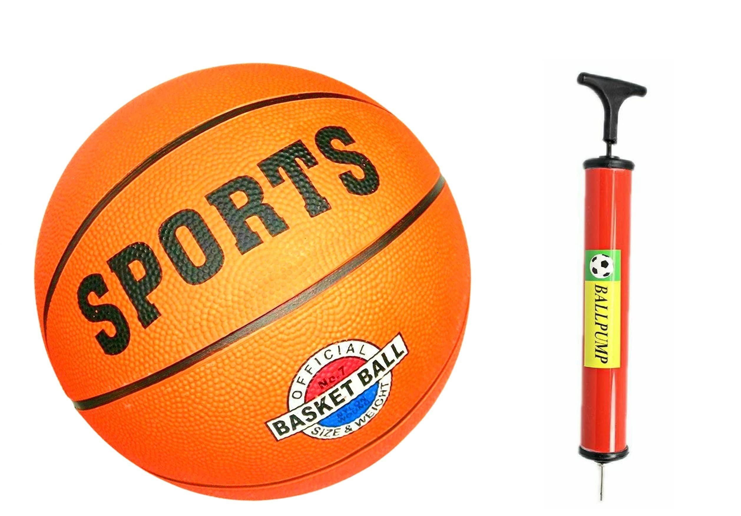 AL-FAHMI Basketball Size 7 Indoor/Outdoor Game for Adult Boys Girls - Deflated Ball with Pump