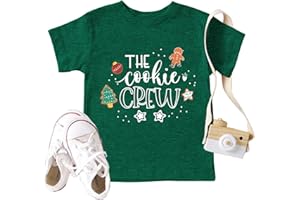 CAZYCHILD Christmas Cookie Shirt Toddler Boys Girls Cookie Crew T-Shirt Xmas Gifts Tee Tops Holiday Outfits