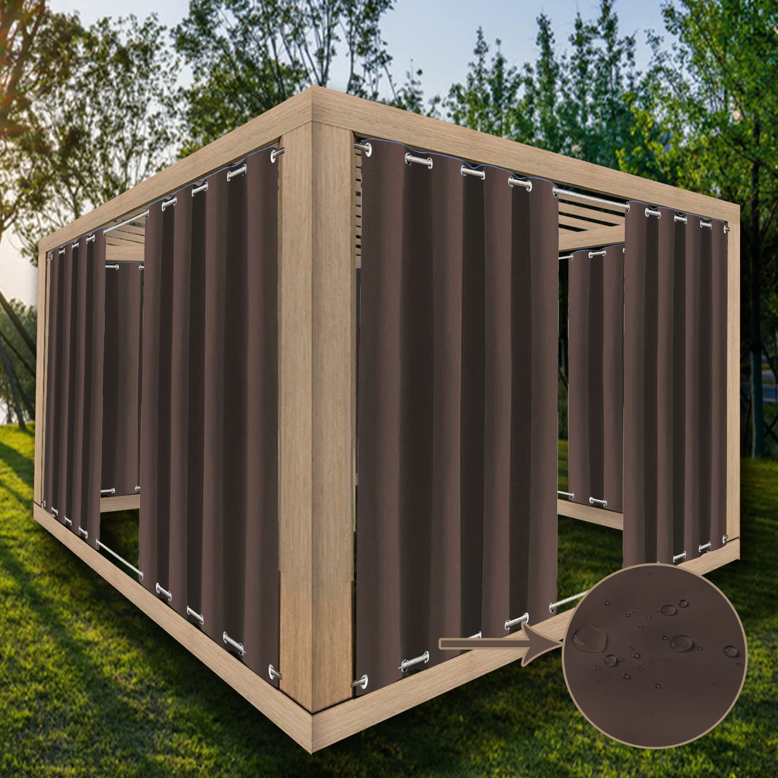 ZJXSNEH Outdoor Curtains for Patio Rustproof
