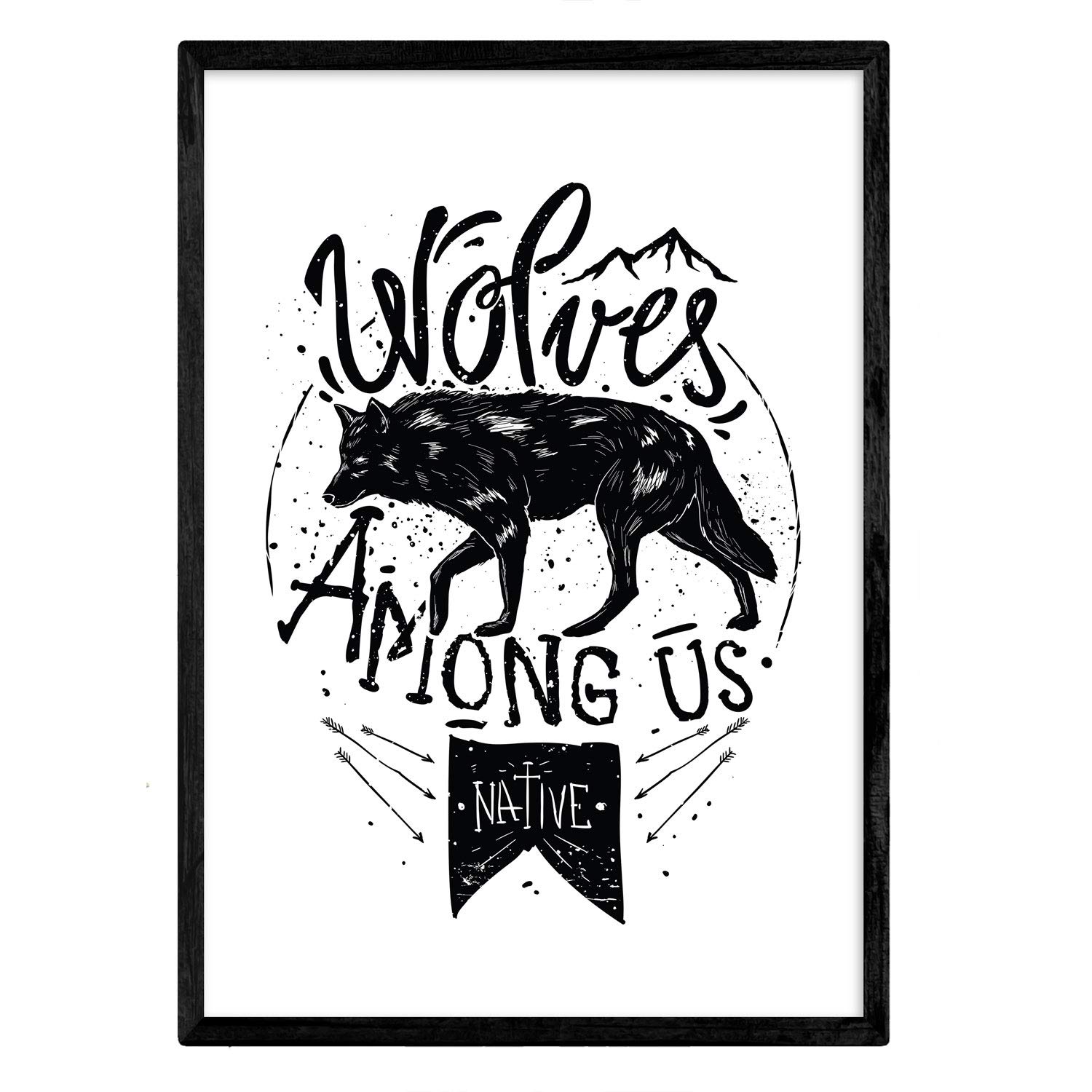 Nacnic Poster de Lobos among us. Design decorative sheet. A4 size — image 1