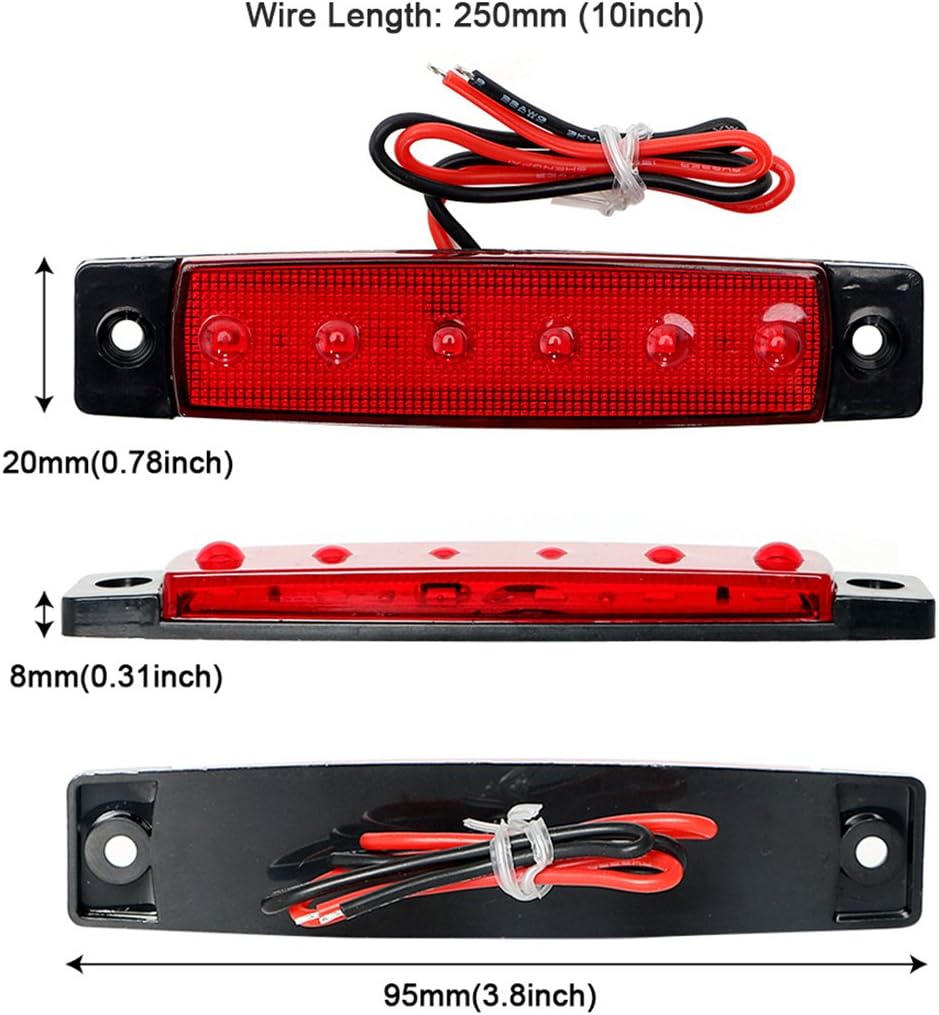 Shangyuan Boat Navigation Lights, Stern Lights for Boats, Marine Led Strip Lights for Boat Lights Bow and Stern, Navigation Lights for Boats Led, Kayak Lights, DC 12V 2PCS (Red and Green): Automotive