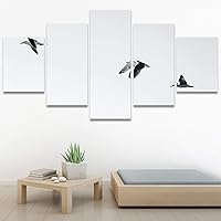 SIGNWIN 5 Panel Canvas Wall Art Birds Soaring in Sky for Home Decorations Ready to Hang - 60