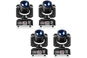 U`King LED Moving Head Light, 25W Moving Head DJ Lights with 7 GOBO 7 Color and Open White Stage Lighting by DMX and Sound Activated Spotlight for Parties Wedding Church Live Show KTV Club (Set of 4)