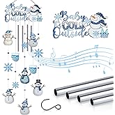 AVEKI Snowman Wind Chimes for Outside, 38'' Metal Christmas Wind Chimes with Double-Sided Painting, Outdoor Decor for Garden, Patio, Yard, for Family & Friends (Snowman)