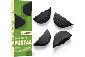 FURTAA Shoe Filler for Loose Shoes,Non Slip Heel Cushions Inserts,Ball of Foot Cushions,Heel Pads and Metatarsal Pads for Pain Relief,Improved Shoe Comfort. (Black-2Pairs)