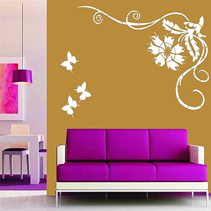Kayra Decor Reusable Wall DIY Painting Stencil (16x24-inches, Multicolour)