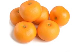 Luckforest 6 PCS Artificial Oranges Set Lifelike Simulation Oranges Realistic Fake Fruits for Home Party Kitchen Cabinet Decoration Supermarket Photography Props Fall Display
