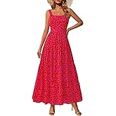 PRETTYGARDEN Women's 2026 Summer Floral Maxi Dress Sleeveless Smocked Ruffle Long Flowy Beach Vacation Boho Sundresses