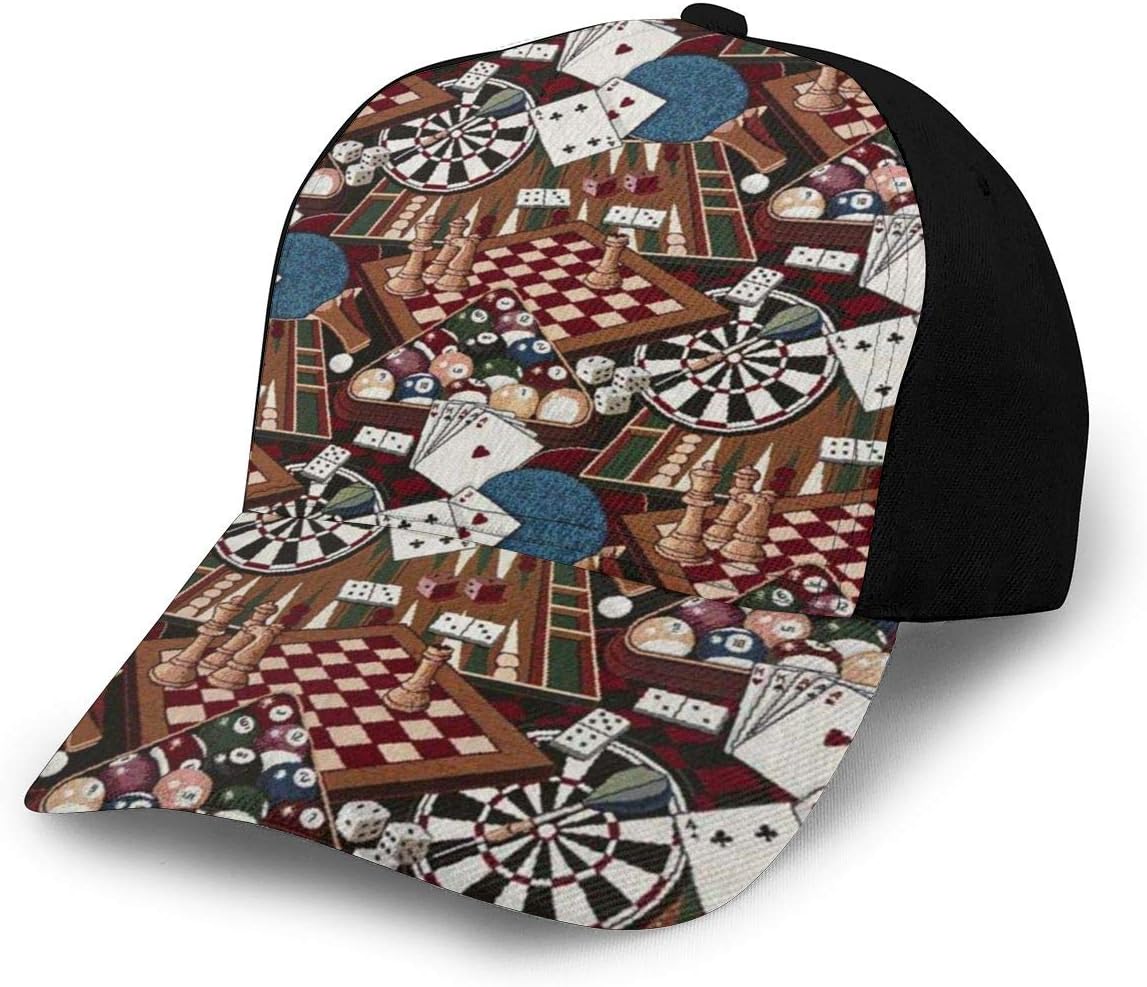 Msanlixian Unisex 3D Baseball Cap Billiard Dice Pool Chess