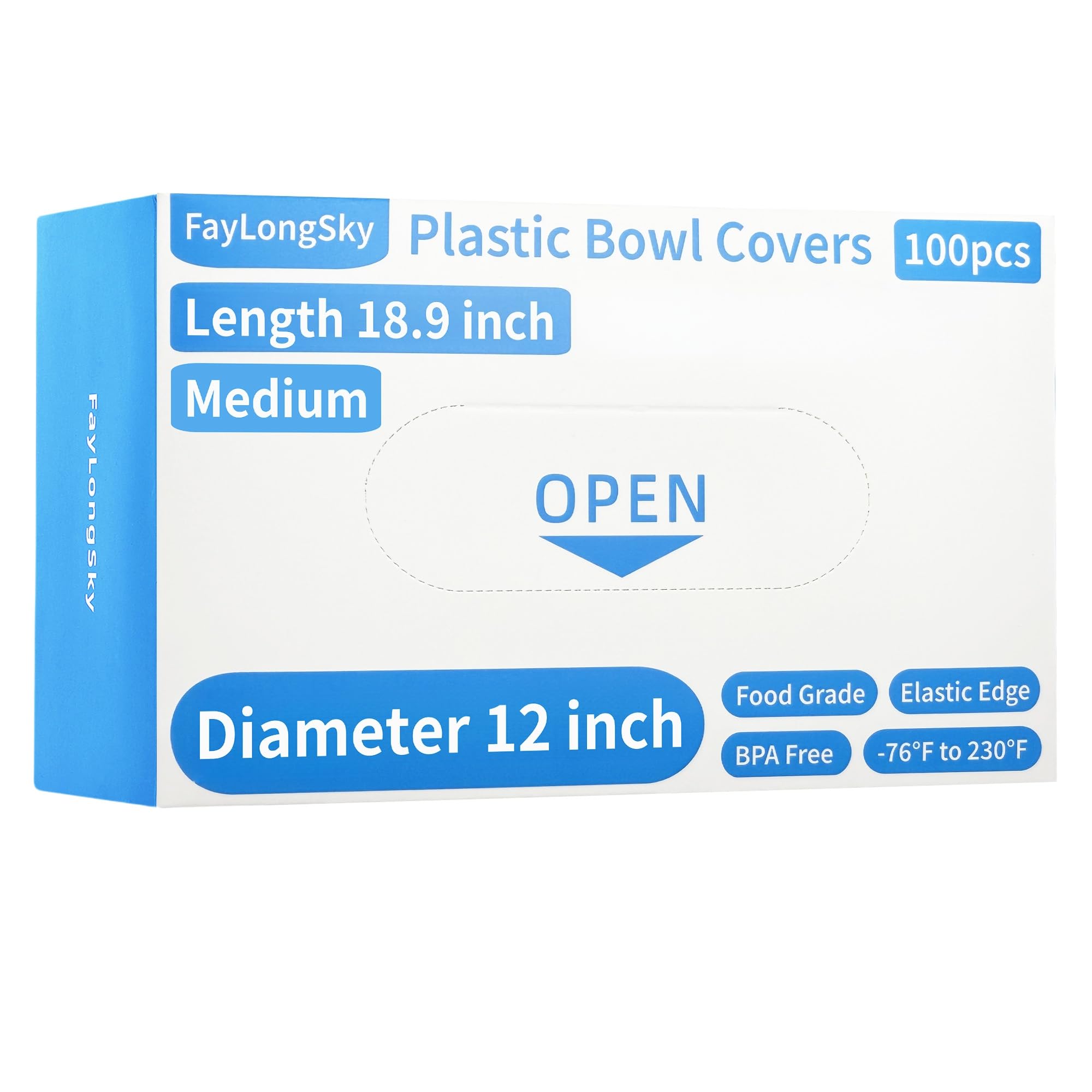 Photo 1 of ***FACTORY SEALED*** 
FayLongSky 100 Boxed Bowl Covers Bread Proofing Plastic Wrap for Food Shower Caps for Sourdough Bread Baking Rising Elastic Reusable BPA Free Food Grade (Diameter 12")