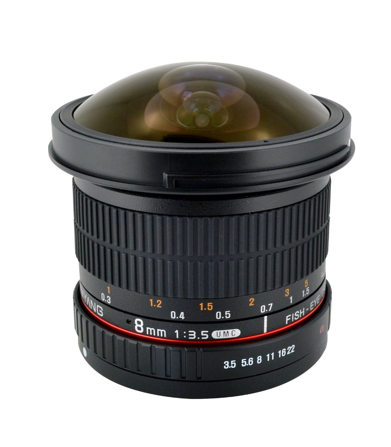 Lente ojo de pez Samyang SYHD8M 8 mm f/3.5 HD, Canon EF-S