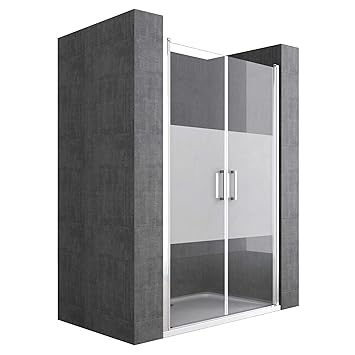 Mai & Mai 89cm - 93cm Höhe:195cm Duschtür Nischendrehtür Schwingtür 180° Doppeltür 6mm ESG-Sicherheitsglas Nano-Beschichtung 