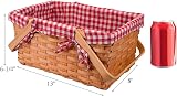 Bekith Picnic Basket Natural Split Woven Hamper with Pink Liner, Handles view 2