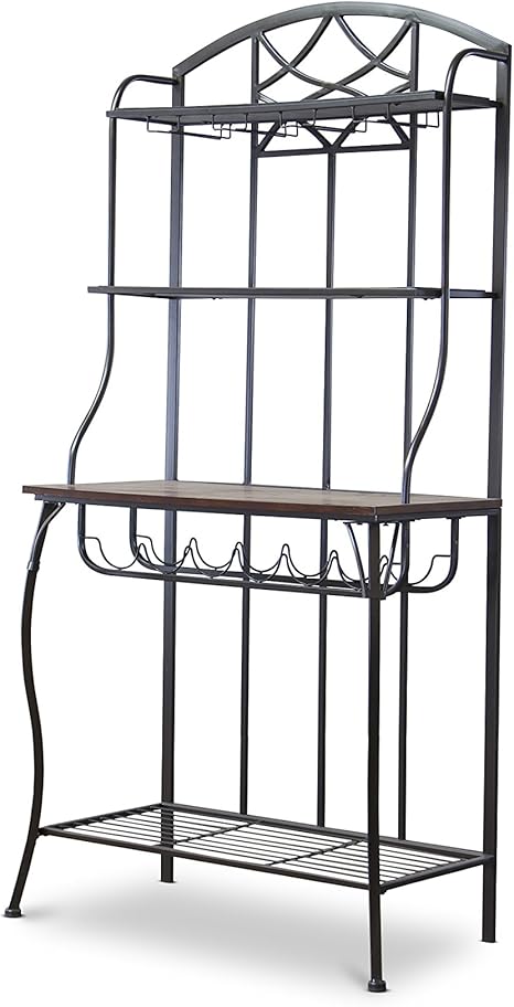 Amazon.com: Baxton Studio Ibiza Wood and Metal Baker’s Rack: Furniture
