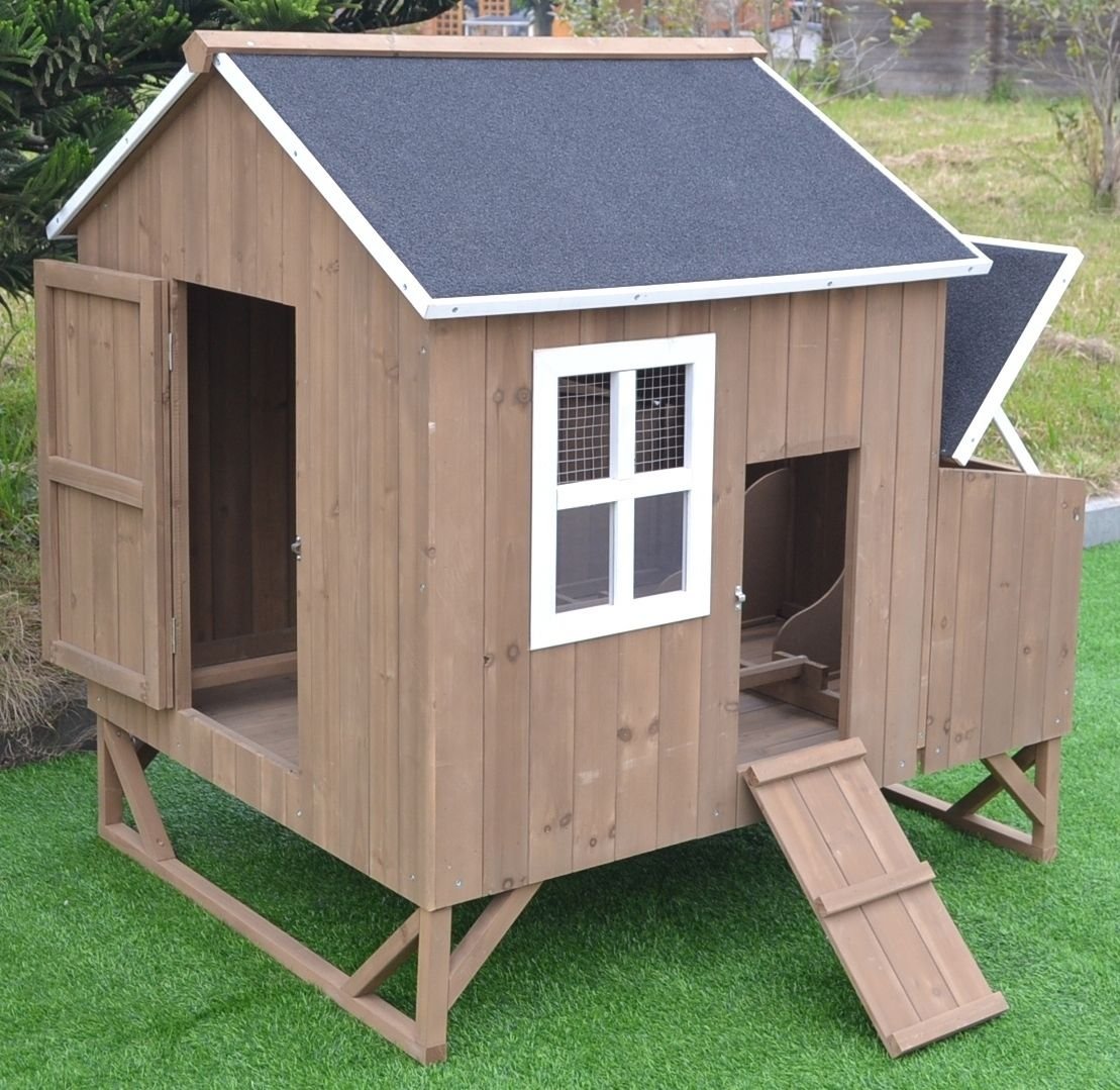 Amazoncom Omitree Deluxe Large Wood Chicken Coop Backyard Hen