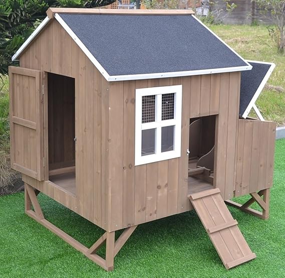 Omitree Deluxe Large Wood Chicken Coop Backyard Hen House 48 Chickens