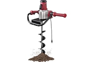 Yeshom 1500W Electric Post Hole Digger, Earth Auger Drill, 2HP Powerhead with 6" Auger Bit Fence Plant Soil Digging