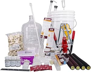 North Mountain Supply 3 Gallon Wine From Fruit Complete 32pc Kit With Glass Carboy - Only Fruit &amp; Bottles Required