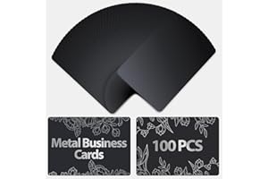 100 Pcs Metal Business Cards for Laser Engraving – Metal Business Card Blanks in Black Colour, 0.008" Thick, Compact 3.39" x 