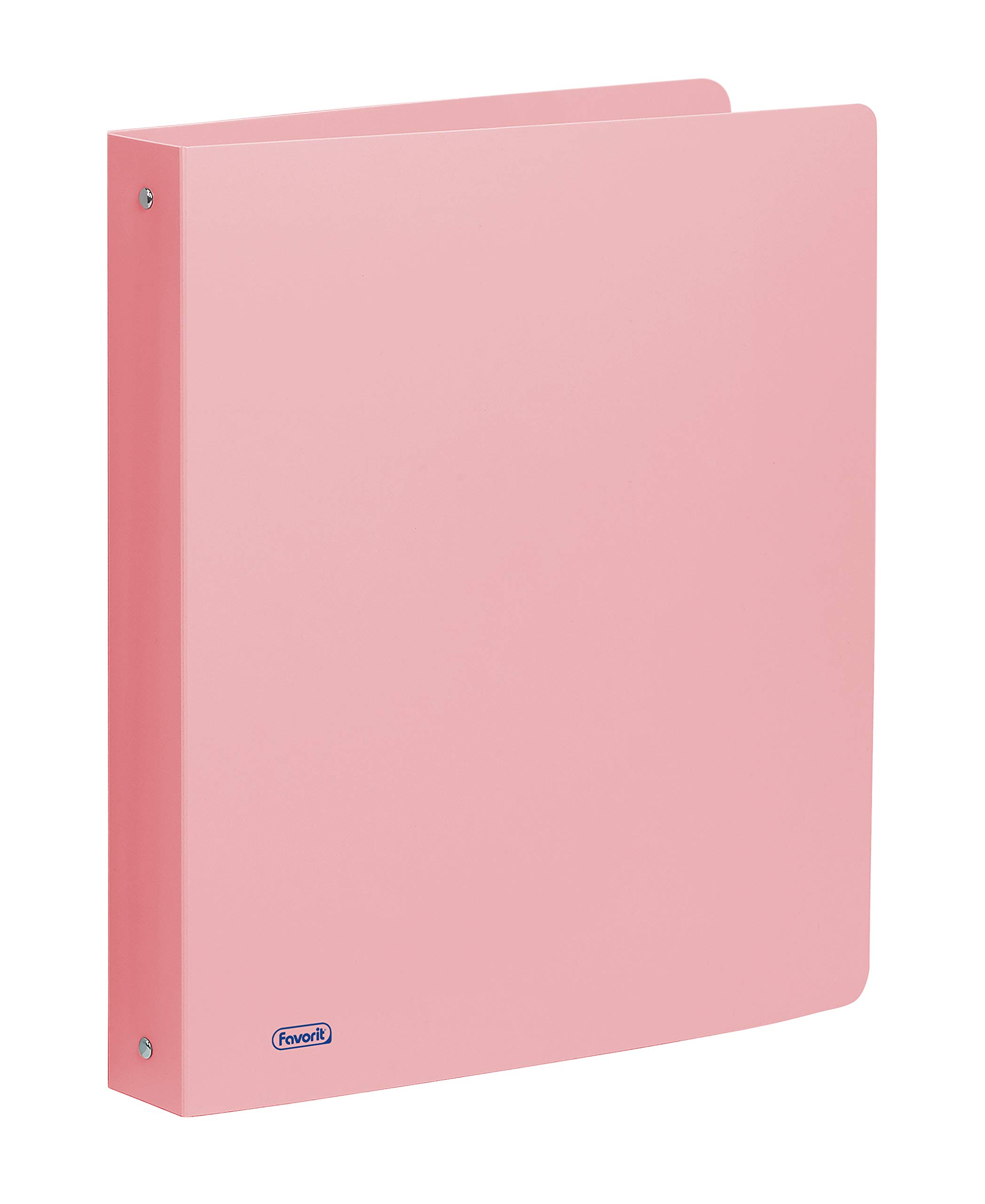 Favorit Polypropylene Pastel Binder 22 x 30 cm, 4 Round Rings with 30 mm Diameter, Pastel Pink