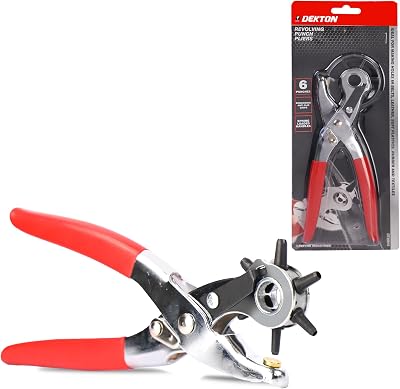 DEKTON Revolving Punch Pliers Heavy Duty Hole Punch Tool 6 Sizes Ergonomic