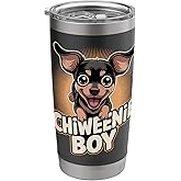 Mens Chiweenie Boy Cute Cartoon for Dog Owners Pet Chiweenie Stainless Steel Insulated Tumbler