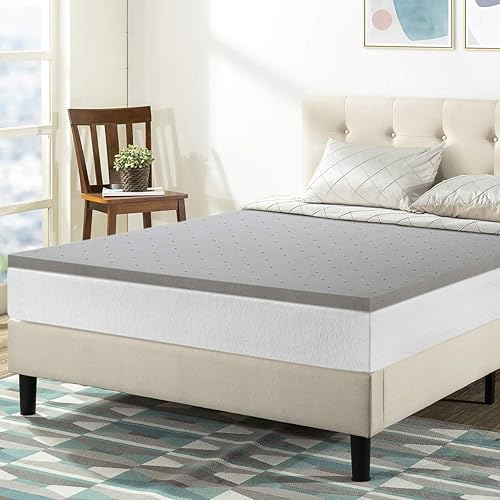 Best Price Mattress 1.5 Inch Ventilated Memory Foam Topper, Mattress Pad with Bamboo Charcoal Infusion, Odor and Moisture Control, CertiPUR-US Certified, Full