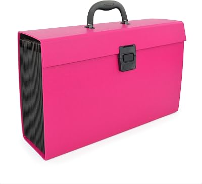 Rapesco 1554 19-Part Expanding Box File A4+ Pink with Handle