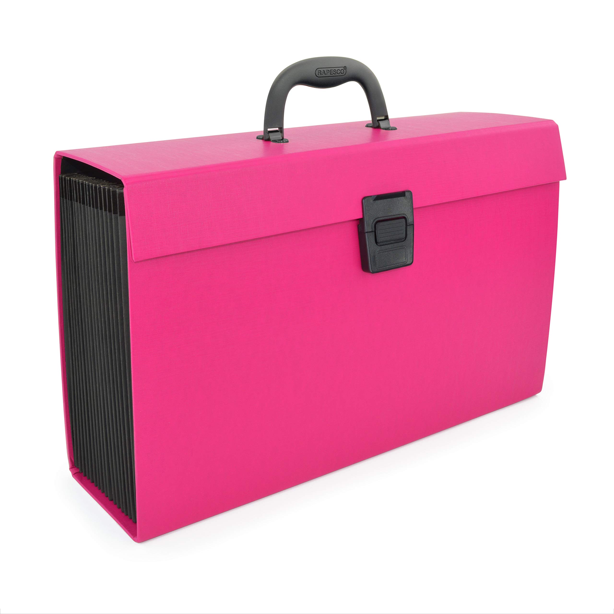 Rapesco 1554 19-Part Expanding Box File Document Organiser, A4+, Hot Pink