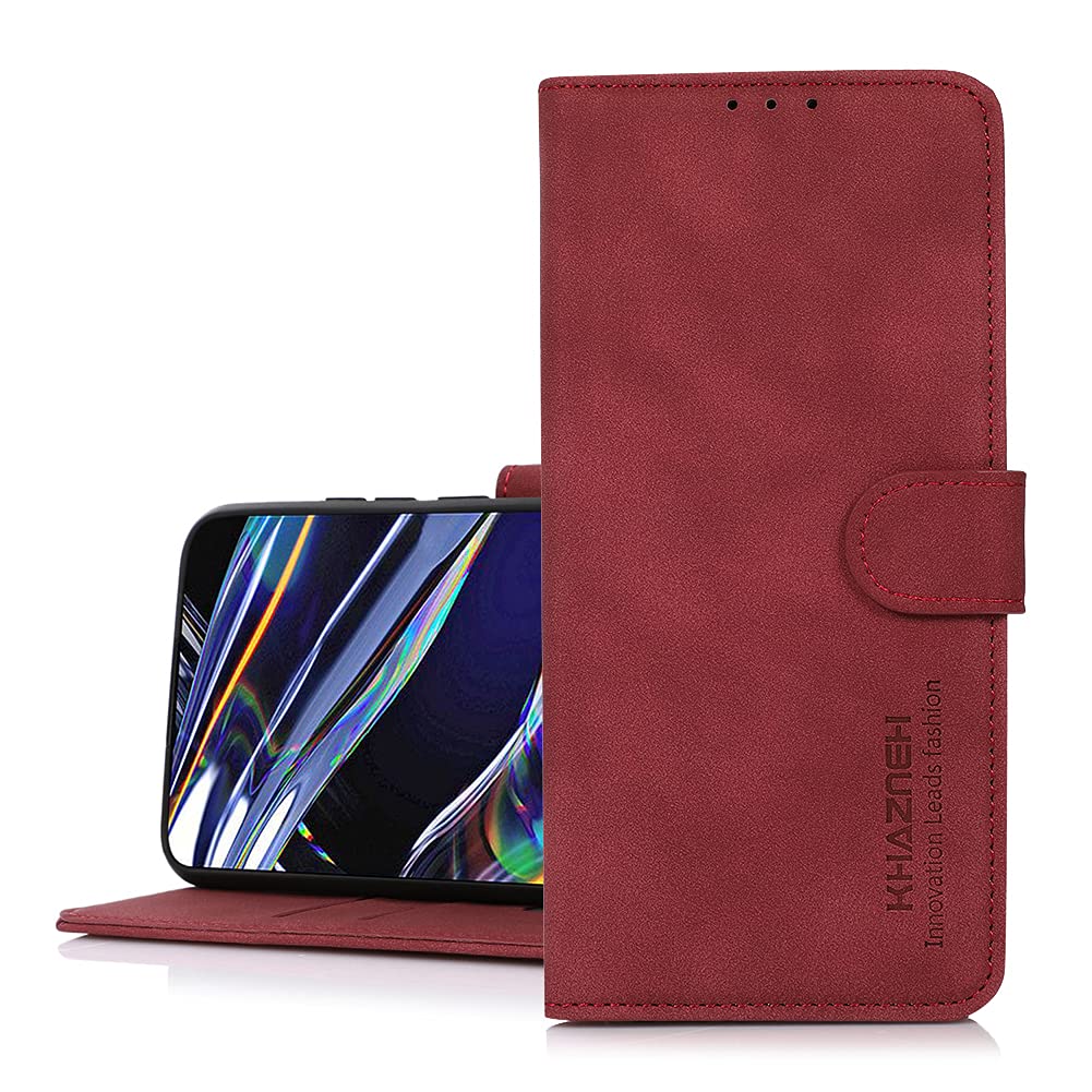 SHIEID Case Compatible with Honor 50 Case, Honor 50 Wallet Case with Card Slots, PU Leather Flip Cover Case for Honor 50 Phone Cover-Red