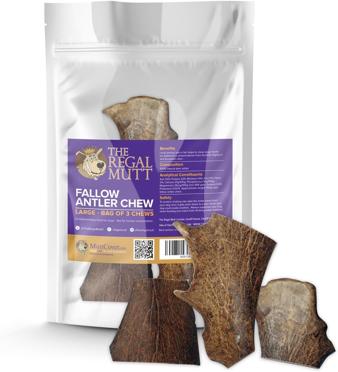 The Regal Mutt - Fallow Antler - Large - Bag of 3
