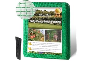 Hortifan Garden Fence Temporary Fence, 4'x100' with 50 Zip Ties, Plastic Fencing Safety Fence Snow Fence, Construction Fencing for Yard, Deer, Pet, Rabbits, Chicken, Dogs, Animal Barrier, Green