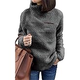 onlypuff Sherpa Pullover Hoodies for Women Fuzzy Sweatshirt Ladies Winter Warm Tops