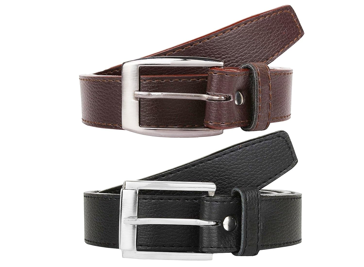 elligator black & brown coloured synthetic combo of belt