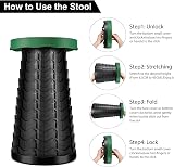 LUXJET Portable Folding Stool 180kg Load Capacity Army Green 9.85in Diameter view 6