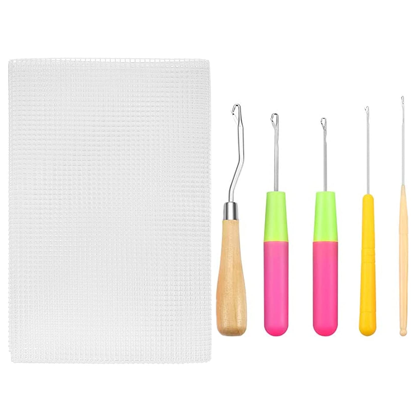 Blank Rug Hooking Mesh DIY Rug Canvas Making Fabric with Handle Latch Hook Crochet kit fit for Rug Making,DIY Latch Hook Crafts,Pillows (100x150cm)