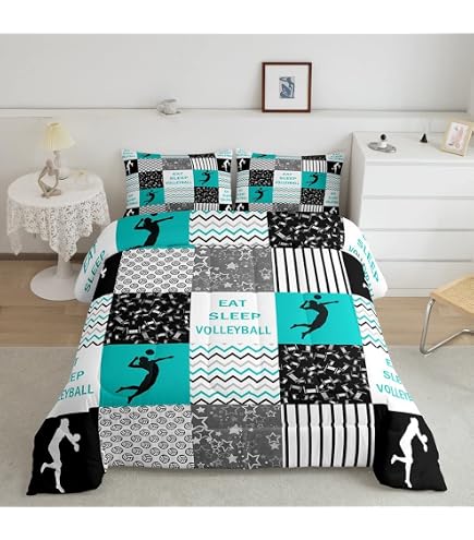 Motocross Dirt Bike Comforter Set Twin - Blue Tie Dye, Motorbike Bedding For Kids, Teens, Adults