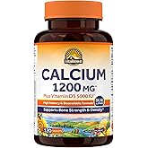 Vitalitown Calcium 1200 mg with Vitamin D3 5000 IU, Supports Bone Strength, Teeth & Immune System, Maximum Absorption, Calcium Carbonate, Easily Absorbable for Women & Men, 120 Tablets