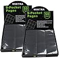 WINTRA 1800 Pockets Trading Card Pages, 9-Pocket Side-Loading Card Sleeves Protectors, Sports Card Collector Album Sheets for Ring Binder(100 Background Pages)