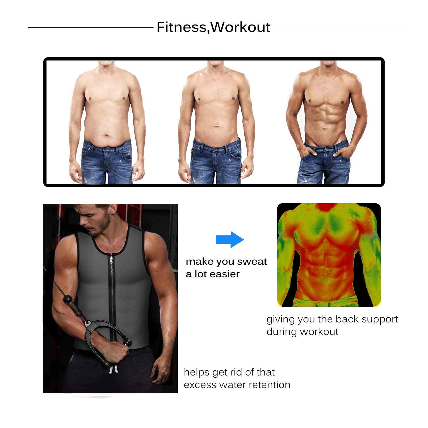 RIBIKA Men Waist Trainer Vest Weight 