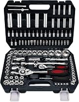 Nestling 108pcs Socket Set 1/4 1/2 Drive Ratchet 72T 5° Quick Release view 9