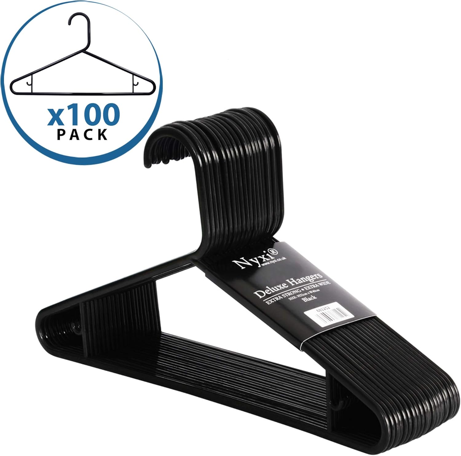 Nyxi Heavy Duty Adult Plastic Coat Hangers Clothes with Suit Trouser