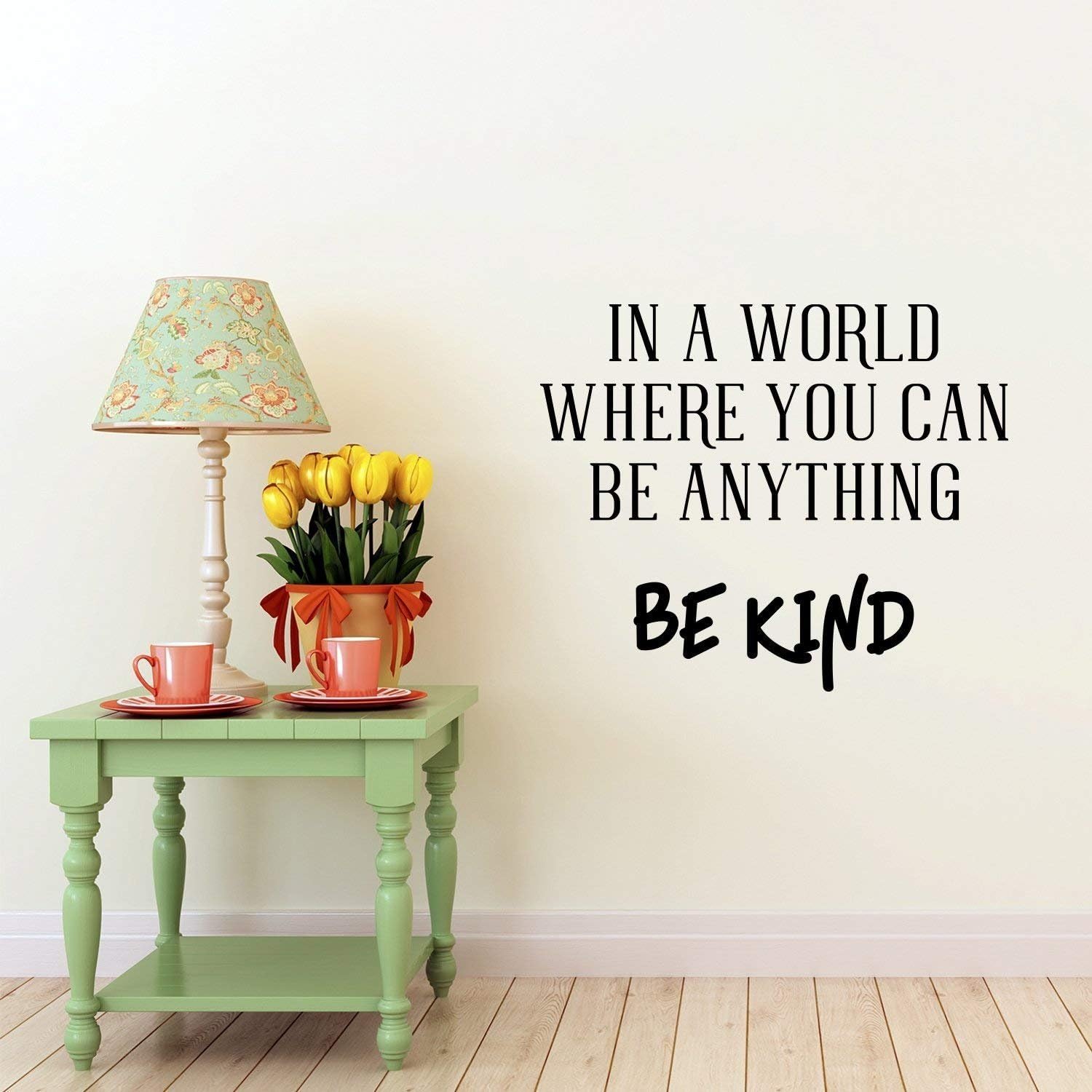Vinyl Wall Art Decal - in A World Where You Can Be Anything Be Kind - 19" x 23" - Inspirational Modern Home Office Bedroom Living Room Work Apartment Decor Motivational Adhesive (Black)